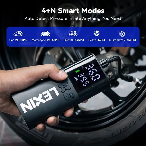 Smart Luftpump, 150 PSI, 4000 mAh Batteri,P4