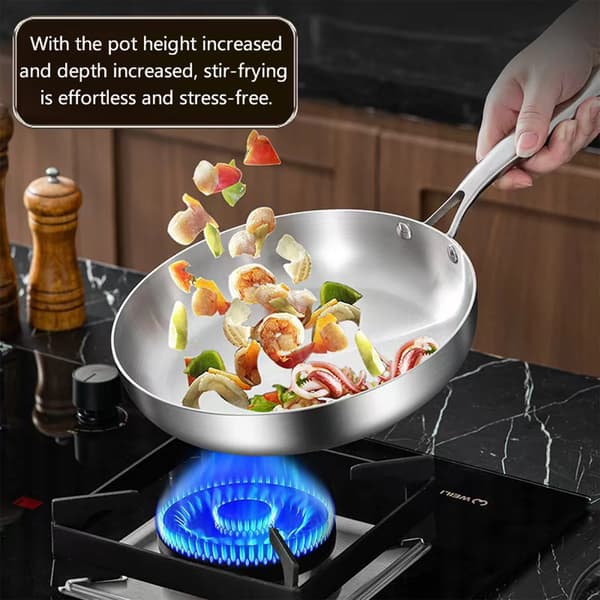 Stegepande Sæt, Tre-lags Rustfrit Stål, Induktionskompatibel,3PCS