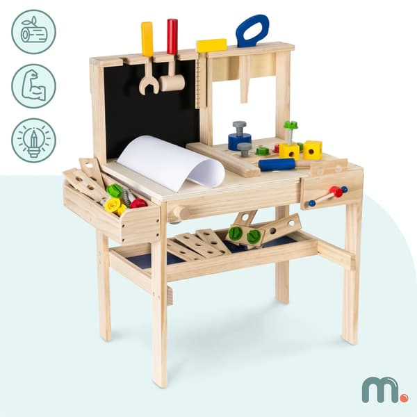 DIY Værktøjsværksted Sæt, til børn, 75 Elementer, Montessori Uddannelseslegetøj,Multifarvet