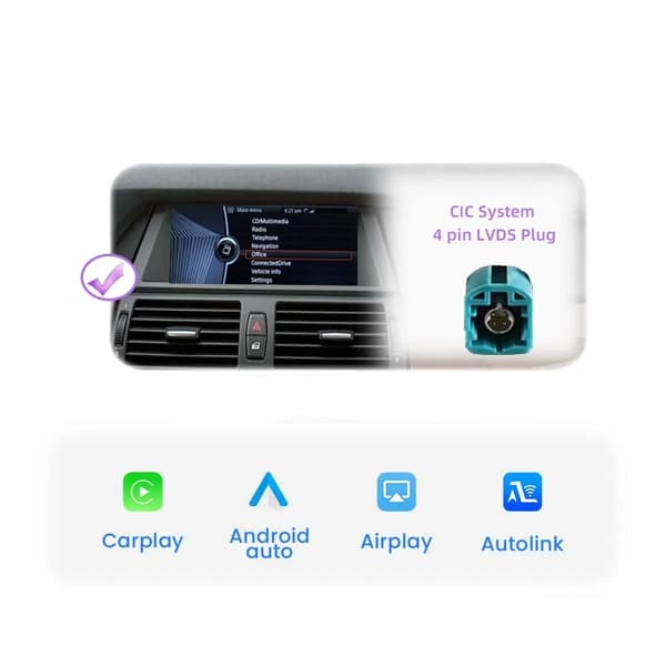 Bilgränssnittadapter, Trådlös CarPlay, Bluetooth-strömning,CIC