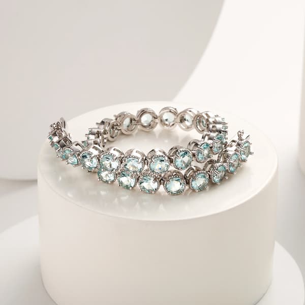 Armband, 925 Silver, Moissanitsten,Marinblå