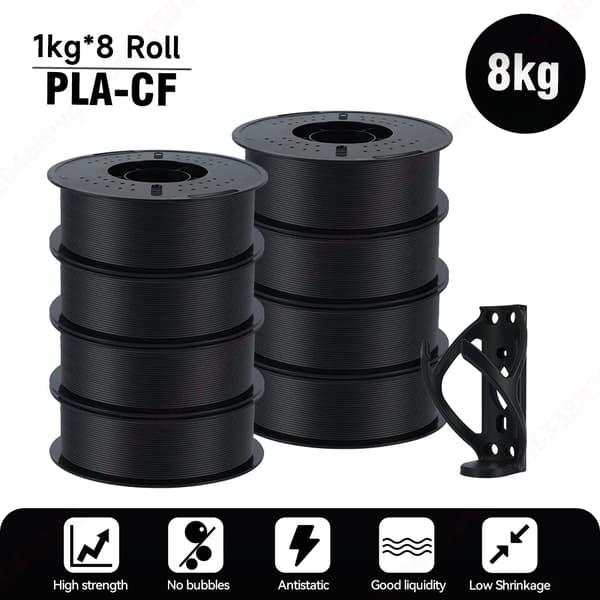 3D-skrivarfilament, kolfibermaterial, hög kompatibilitet,8KG PLA-CF