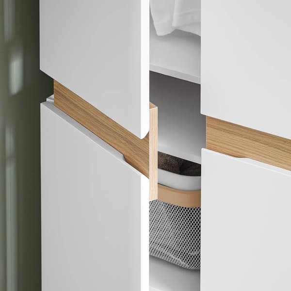 Förvaringsskåp, Elegant Design, Mångsidiga Fack,VIT