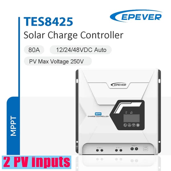 Solcellsregulator, 150V Max PV Spänning, MPPT Effektivitet,TES-8425