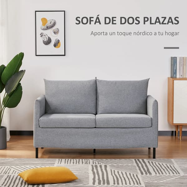 Sofa, Syntetisk Linnedække, Skandinavisk Design,LYS GRÅ