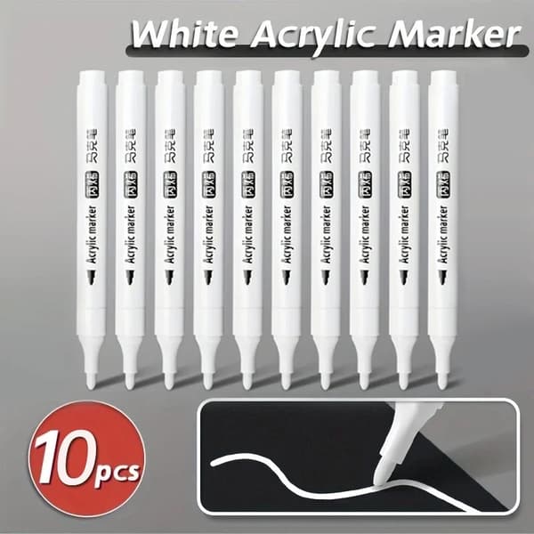 Akrylmärkare, Permanent Bläck, Mångsidiga Ytor,10pcs