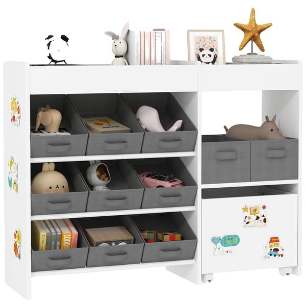 Børns Organizer, Multi-Compartment Opbevaring, Nem Samling,Hvid