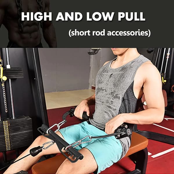 Lat Pulldown Kabel Vedhæftninger, Tungt Stål, Non-Slip Greb,SORT-BSP06