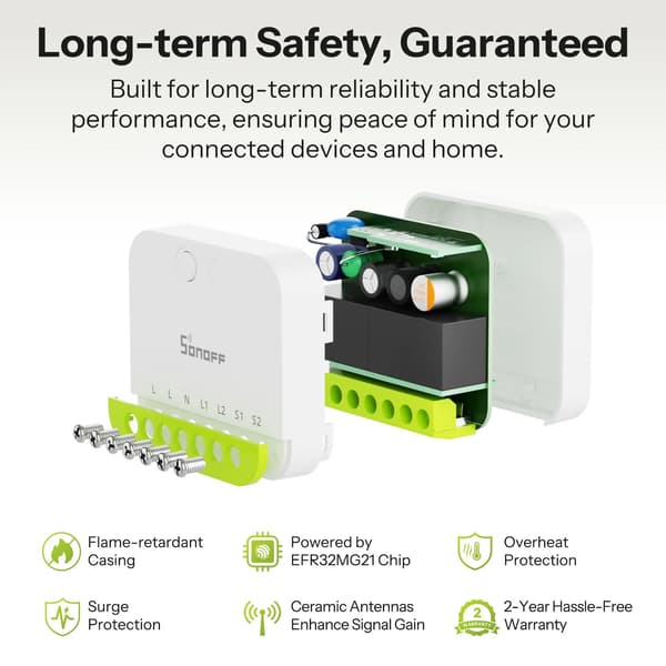 Smart Switch, Zigbee-forbindelse, Dual-Load kontrol,MINI-ZB2GS