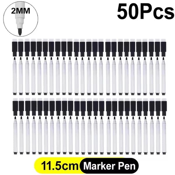 Tør-ud-penne, Magnetisk låg, Indbygget viskelæder,50Pcs