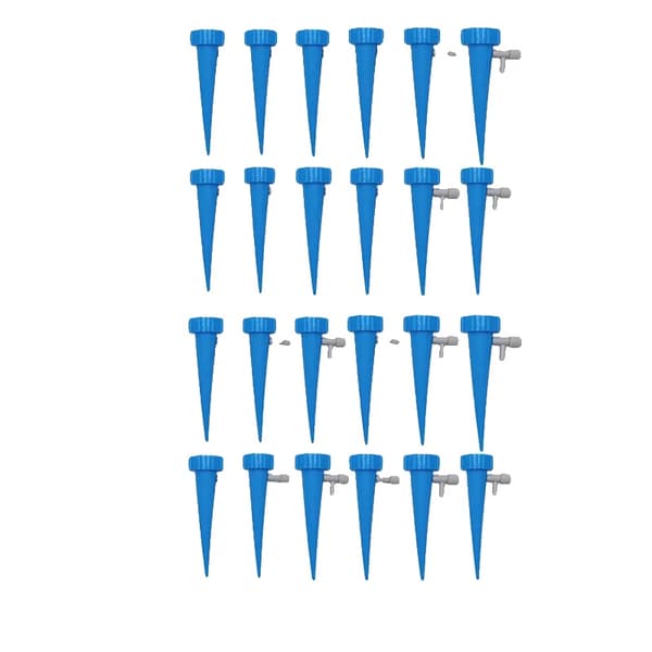 Droppbevattningssystem, Automatisk Vattning, Justerbar Flödeskontroll,24PCS-Blå