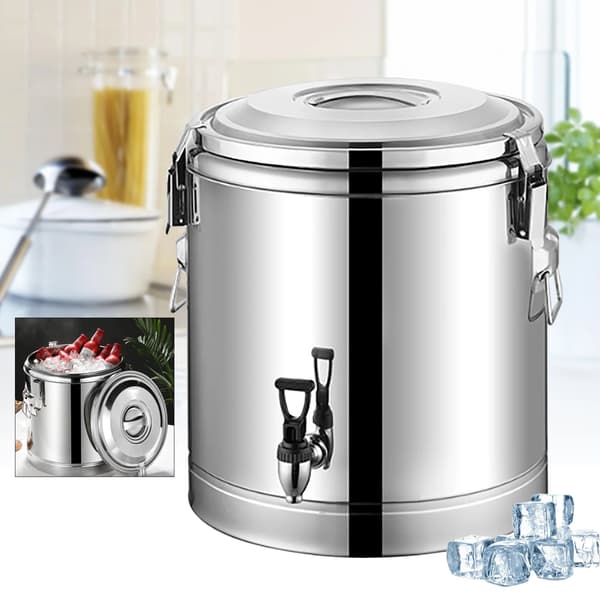Drikkevandsbucket, 40L kapacitet, isoleret design,Sølv