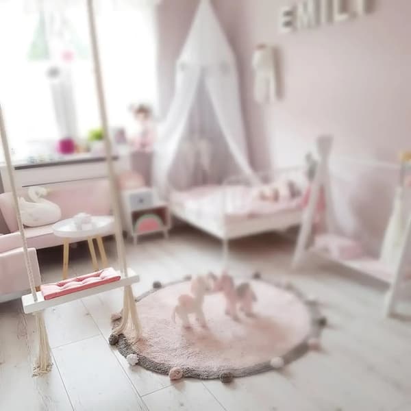 Hängstol, Förstärkt Kudde, Hållbar Konstruktion,Rosa