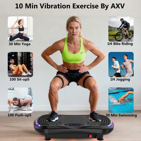 Vibrationsplade, Helkropstræning, Justerbare Hastighedsniveauer,sort
