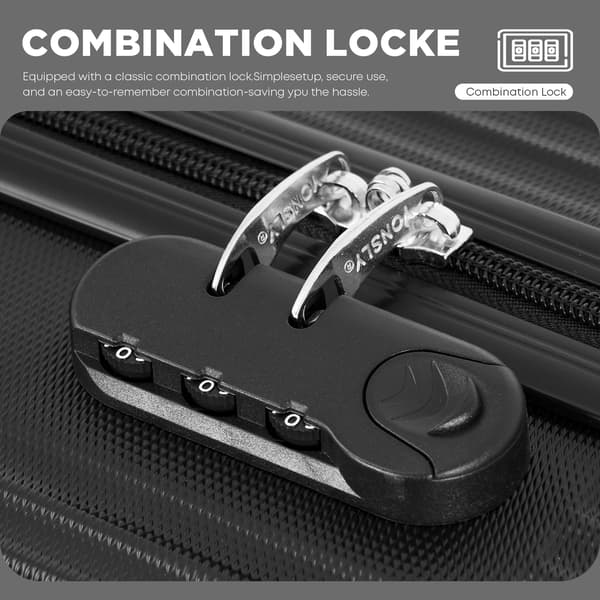 Hårdt bagage, 360° hjul, ergonomisk greb,Sort, 20Inches 500mm
