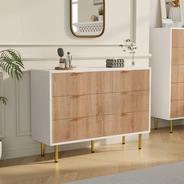 Byrå, 6 Lådor Förvaring, Modern Design för Hemmet,vit