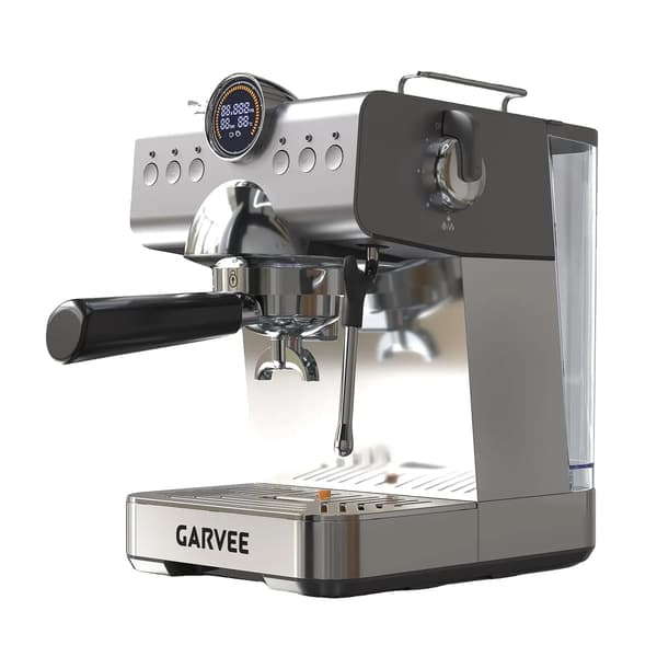 Espressomaskin, 20 Bar Tryck, Inbyggd Mjölkskummare,Silver, EU