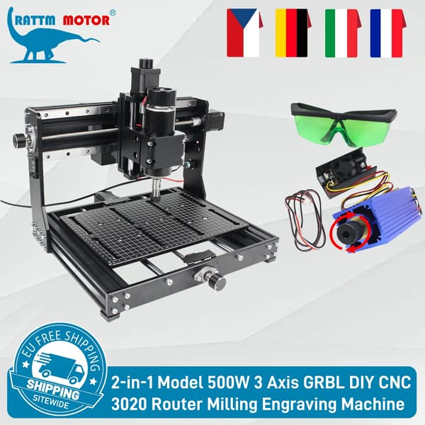 CNC Router, GRBL Controller, Alsidig Gravering,TILFØJ 7w Laser