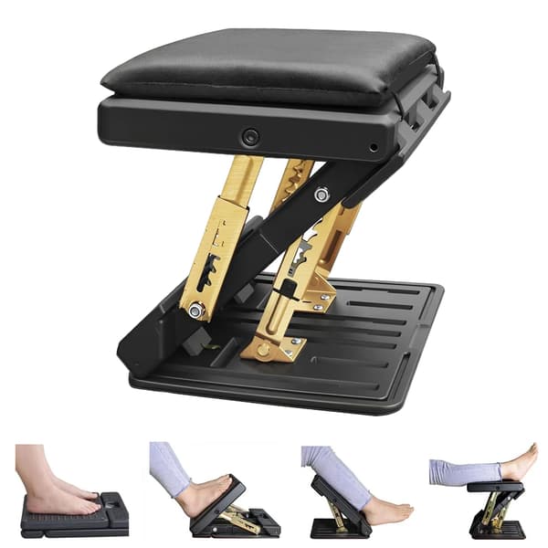 Fotstöd, Justerbar Höjd, Ergonomisk Design,svart