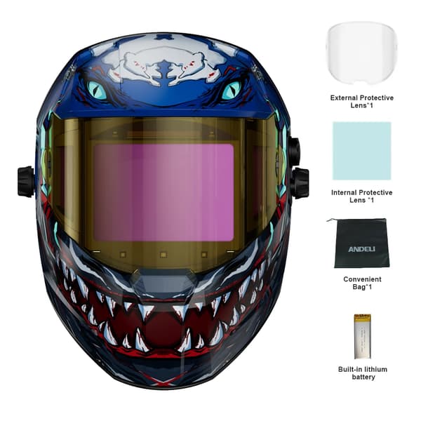 Svetsmask, Auto-Dunkel, Solenergi,Rasande hajar
