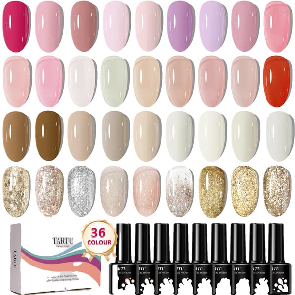 Gel Nagellack Set, 36 Färger, Semi-Permanent Formel,TT36006