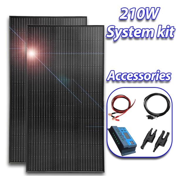 Solpanel, Høj Effektivitet, Holdbar Konstruktion,210W Kit