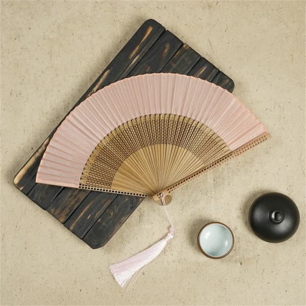 Fällbar Handfläkt, Elegant Design, Bärbar och Lättviktig,Rosa
