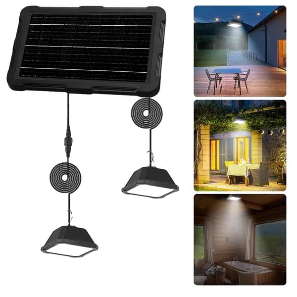 Solarlampe, Bærbart Design, Energi Effektiv Belysning,2stk, 6000mah