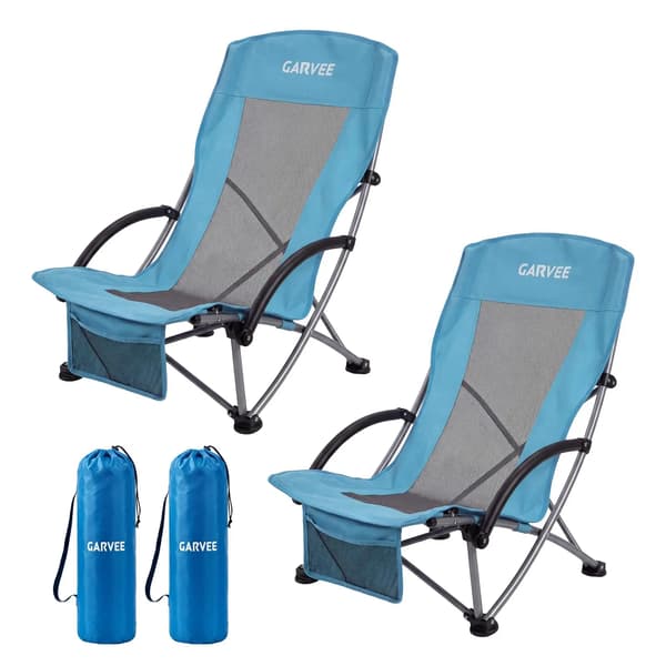 Strandstol, Lättviktig, Tungt Utrustad,Blå 2st