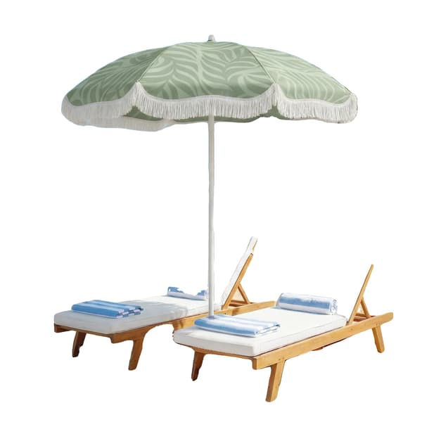 Strandparasol, Justerbar Højde, Holdbart Design,grøn