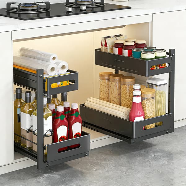 Under Disk Organizer, Utdragbar Design, Justerbar Förvaring,2st