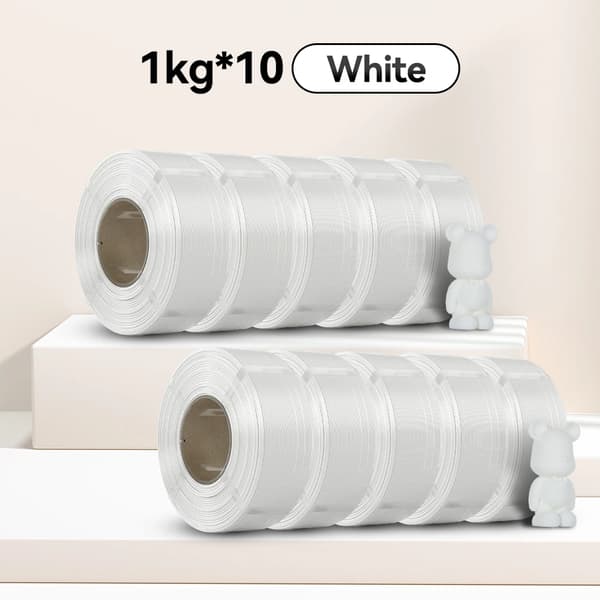 3D-skrivarfilament, PLA-material, 1,75 mm diameter,10Rulle Vit