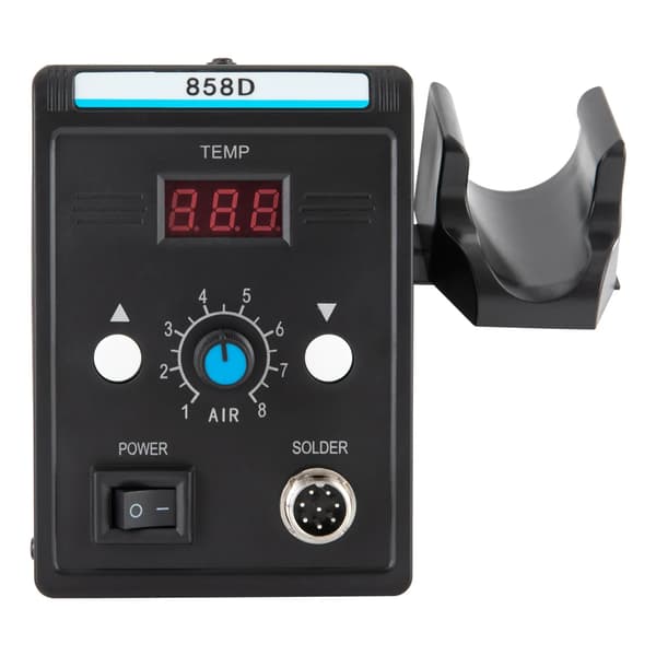 Loddestation med varm luft, justerbar temperatur, LED-display,sort, 220V