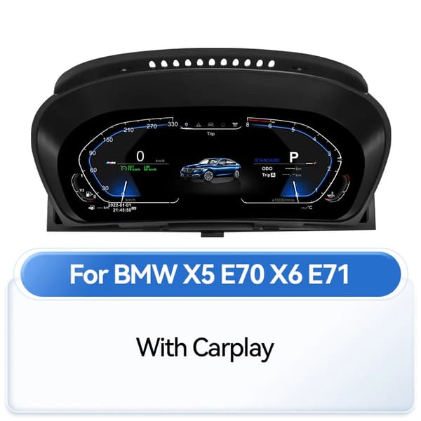 Bil Digitalt Dashboard, LCD Instrument Cluster, 7 UI Stilarter,med carplay