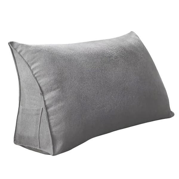 Ländryggsstödskudde, Triangulär Design, Mjuk Bomullsfyllning, Ljusgrå