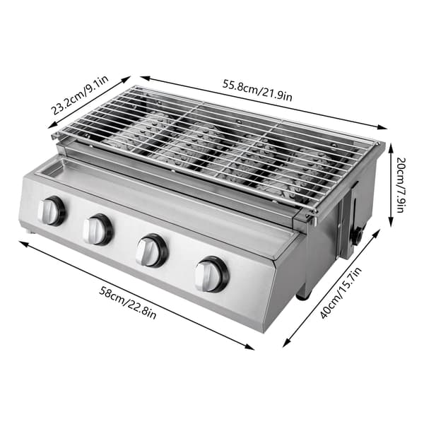 Grilli, 4 Poltinta, Säädettävä Korkeus,Vaaleanharmaa