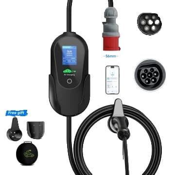 EV-laddare, Justerbar Ström, Smart APP-kontroll,Röd