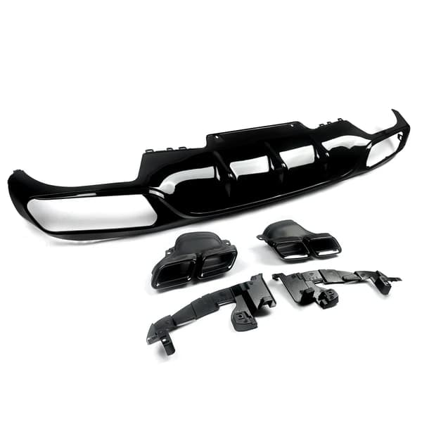 Bageste kofanger diffuser, sporty design, forbedret ydeevne,Glansende sort