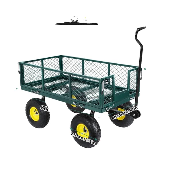Utilityvogn, 900 lbs kapacitet, 2-i-1 konvertibel design,grøn