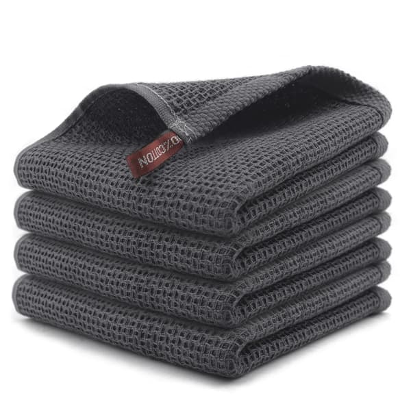 Bomullshanddukar, Hållbar Bivaxdesign, Superabsorberande,Grå, 4st-c