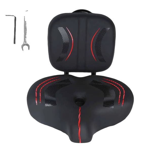 Trehjulig cykelstol, justerbart ryggstöd, hög viktkapacitet,svart