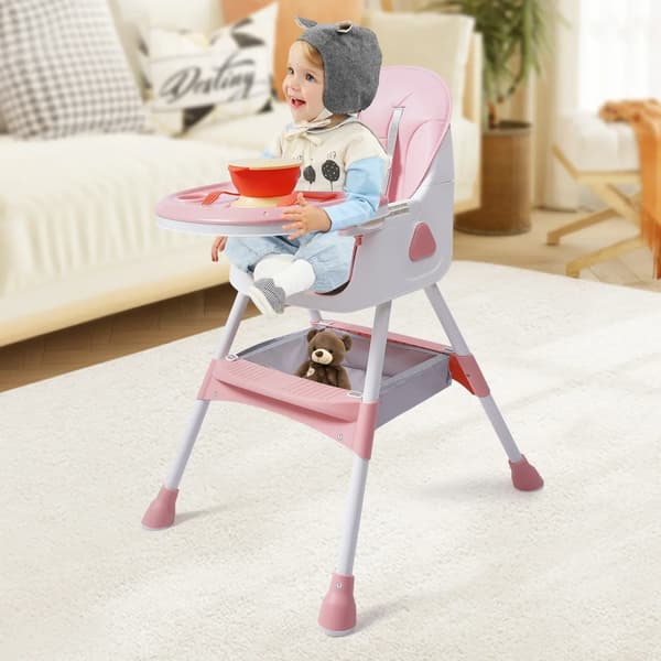 Barnstol, 2-i-1 Design, Säkerhetssele,Rosa