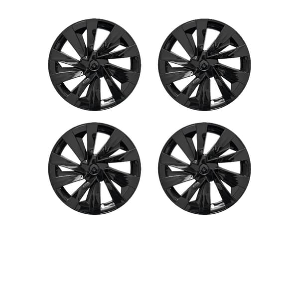 Hjulafdækninger, Holdbart ABS-materiale, Nem snap-installation,Tesla-e, 2803Glansende Sort, 19-Tommer 2025-2026-e, Model Y Juniper-e