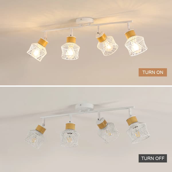 Loftlamper, 4-vejs justerbare, E27 sokkel,HVID
