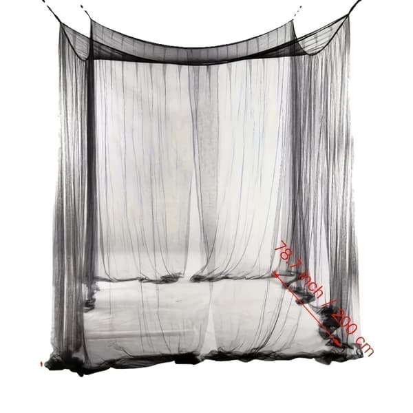 Myggenet, En-dørs Design, Holdbart Polyester Materiale,sort