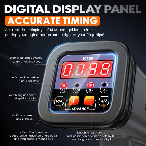 Timinglys, Digital Skærm, Højintensitets Blink,KT60