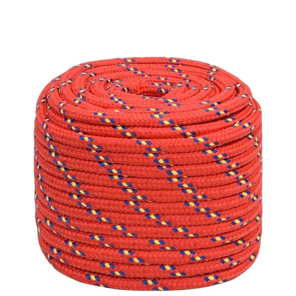 Polypropylenreb, 18 mm Diameter, 100 Meter Længde,Rød