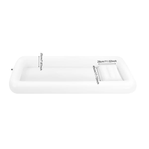 Uppblåsbar Badkar, Hållbar PVC, Stöder Enkel Rörlighet,VIT