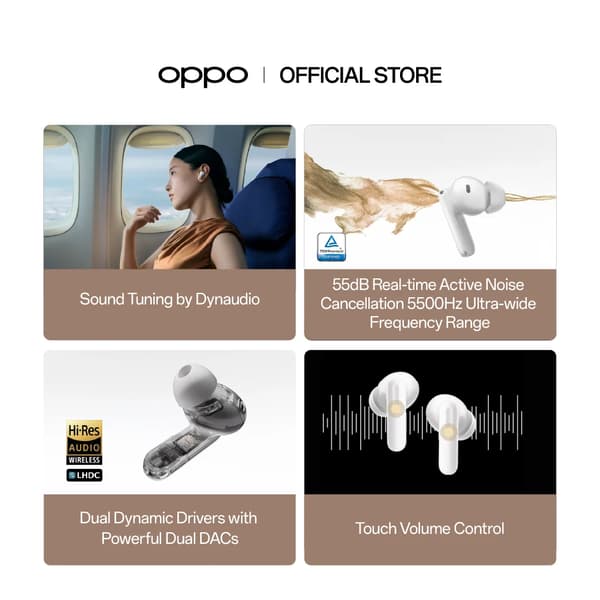 True trådløse earbuds, støjreducerende, IP55 vandafvisende,Sølv