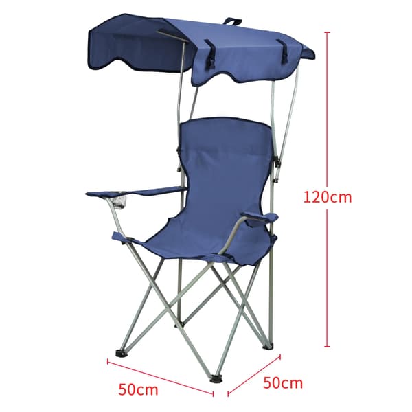 Fällbar Campingstol, Lättviktig, Solskydd,mörkblå